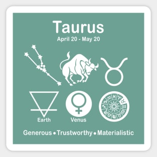 All About Taurus - white Sticker